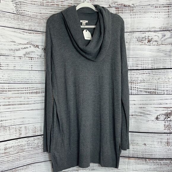 Caslon Sweater Womens plus size X1 cowl neck knit Heather Gray long sleeves New - Picture 3 of 9